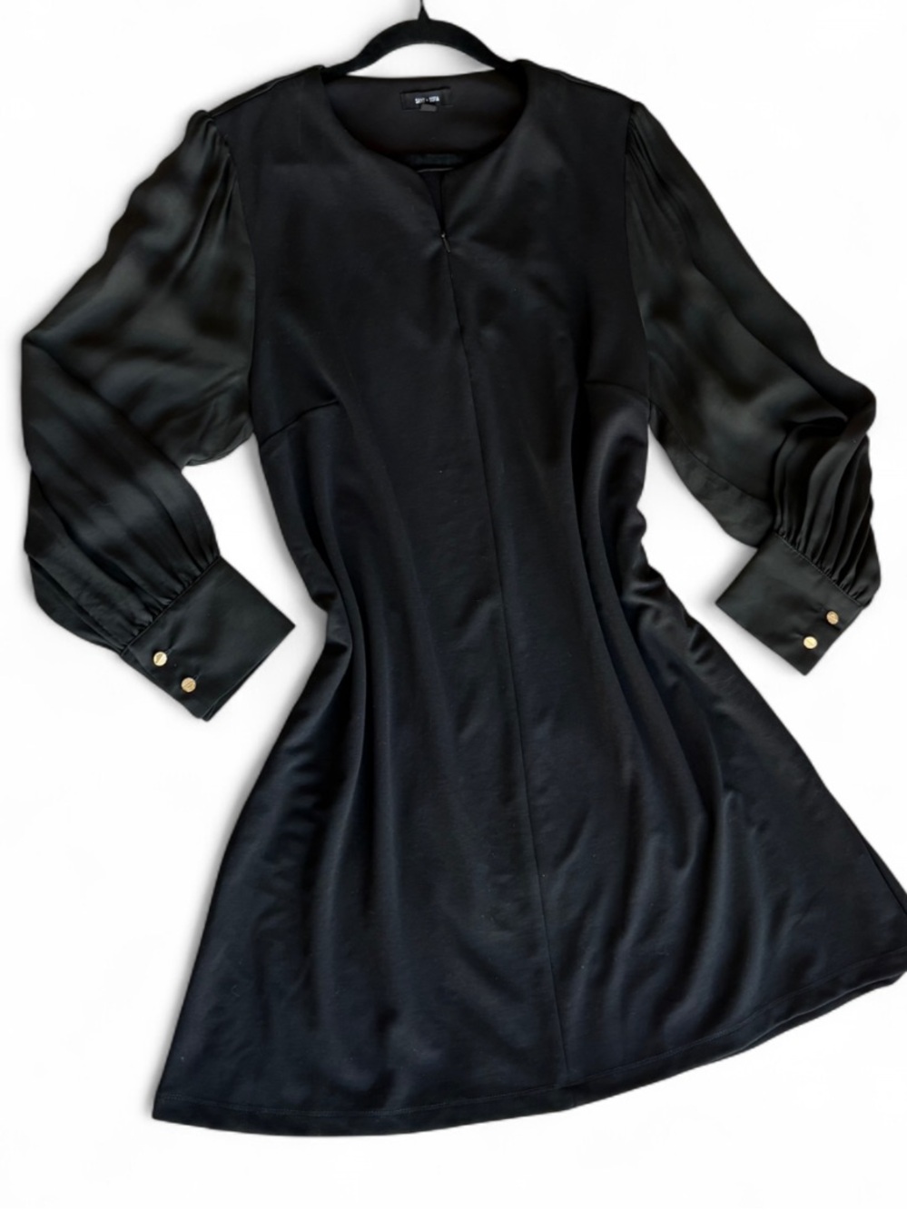 Saint + Sofia Black Esme Zip up dress